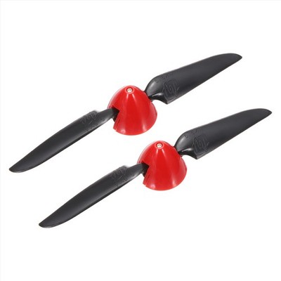 Flugzeug Propeller 6,5x10cm, Spinner D30,5xH25mm (Schwarz Rot, 2 Stk)