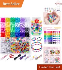 Bracelet Making Kit 1200PCS Beads Elastic Strings Craft Gifts for Girls Adults
