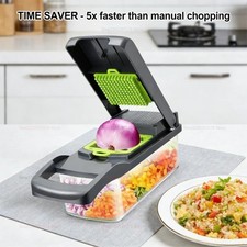 14/16PCS Veg Chopper Cutter Slicer Dicer Grater Kitchen Food Processor Set