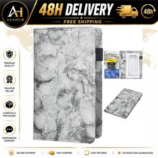 Server Book Waitress Wallet Faux Leather Marble Texture Zipper Pocket