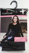 CUDDL DUDS Women's L Legging WARM LAYERS Bottoms Stretch Black Microwear NWT