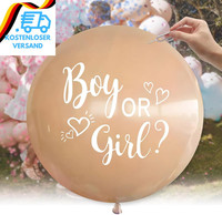 Ovanda Gender Reveal Balloon Xxl 91Cm Boy Or Girl Deko, Mit Rosa Blau Konfetti F