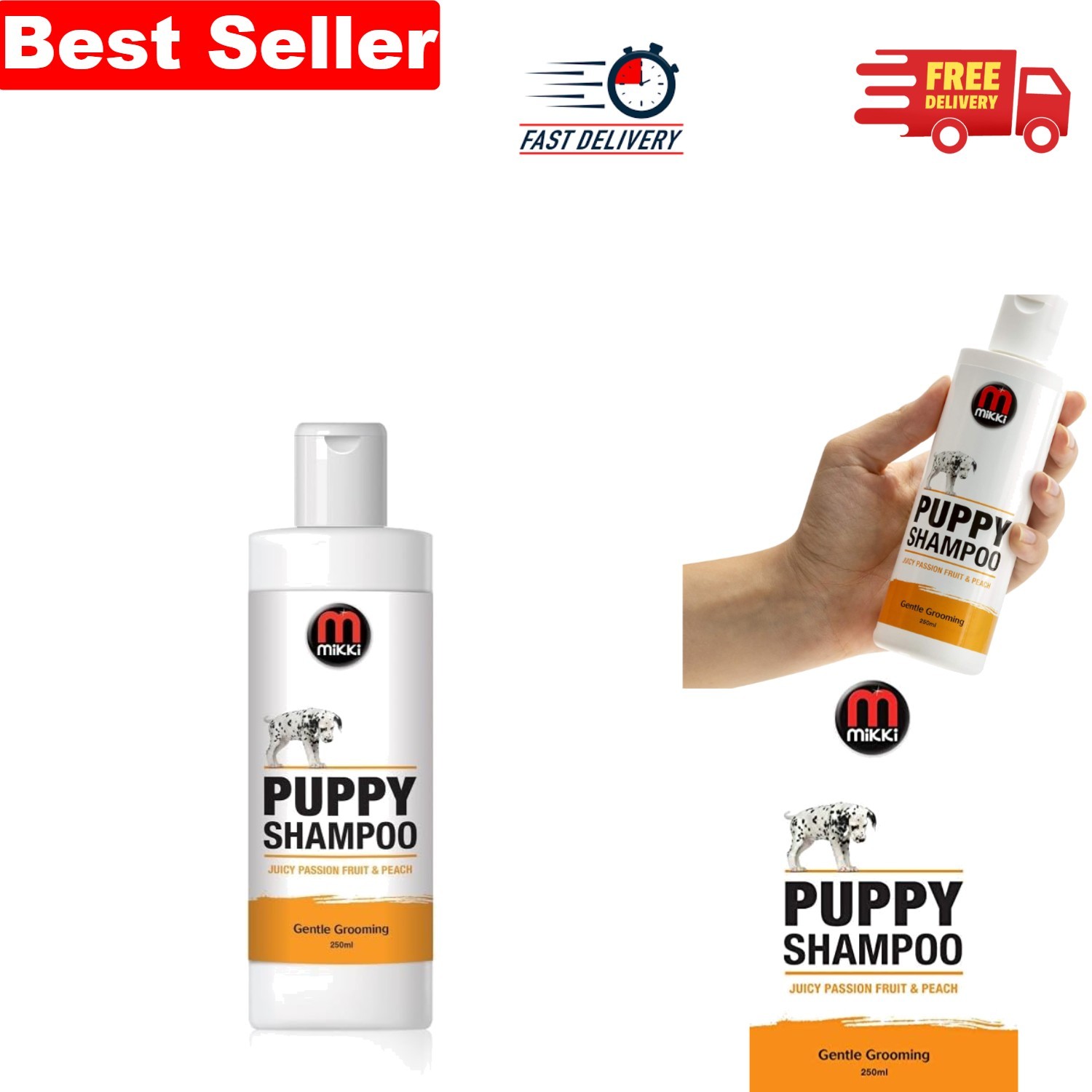 250 ml Puppy Shampoo with Low Foam Formula - Gentle Care & Refreshing Fragrance