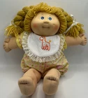 Vintage Cabbage Patch Kids Doll Blonde Braids Floral Romper with Giraffe Bib