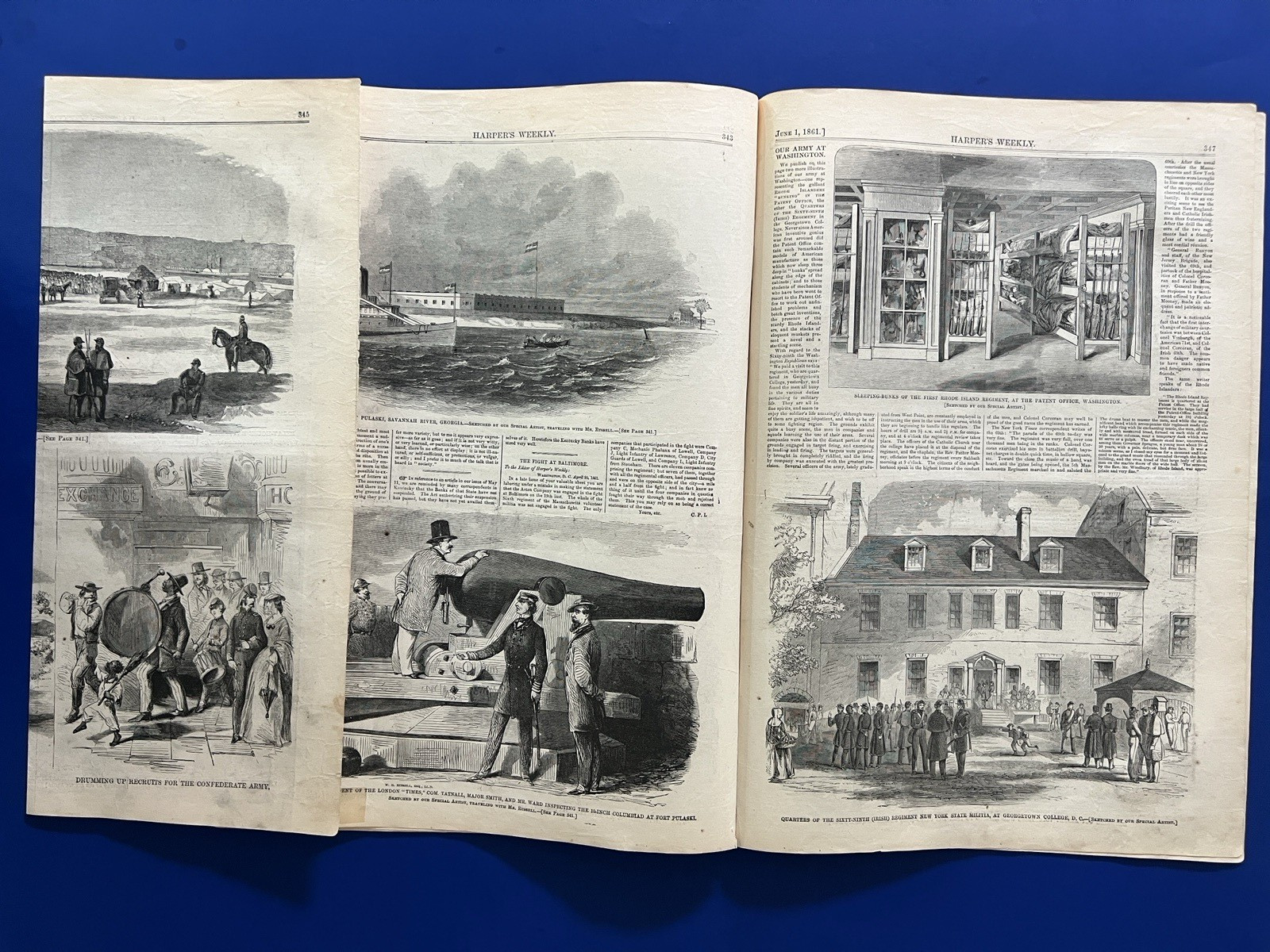 Harper's Weekly 6-1-1861 BUTLER 1st Civil War Victim CONFEDERATE CABINET ALABAMA