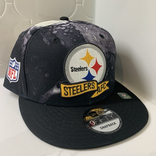 Pittsburgh Steelers New Era 9FIFTY NFL Sideline Ink Dye Black Adjustable Cap Hat - Picture 4 of 10