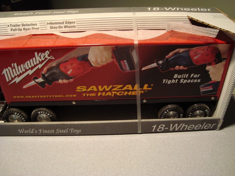 Nylint Toys Steel Tractor Trailer 18 Wheeler Milwaukee Sawzall #345-Z Red NIB - Image 3 of 4