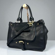 Longchamp 2way tote bag all leather A4 shoulder black from Japan