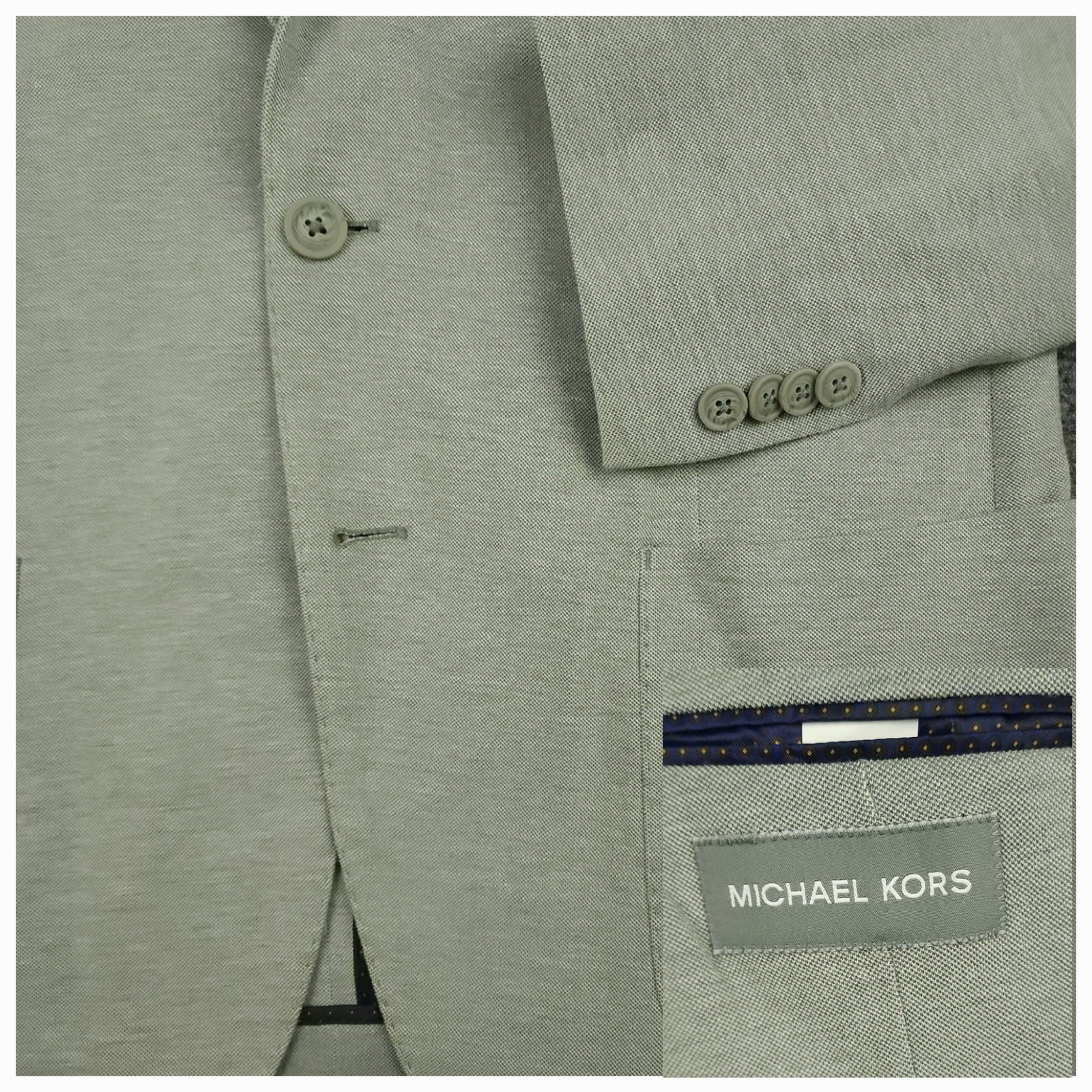 Michael Kors Blazer Sport Coat Mens 44S Deconstructed Patch Pocket Casual Silver