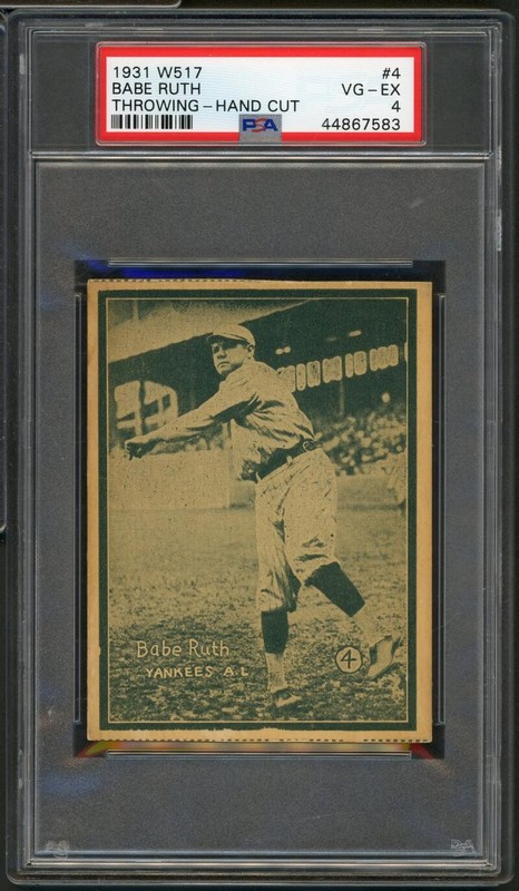 Babe Ruth 1931 W517 Throwing - Hand Cut #4 PSA 4