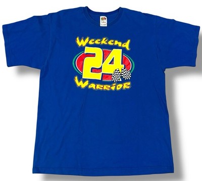 Vintage 90's Nascar Tee Weekend Warrior #24 Jeff Gordon Men s XL Blue Racing