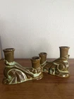 Vintage Frankoma Pottery #304 Double Taper Candle Holder X2