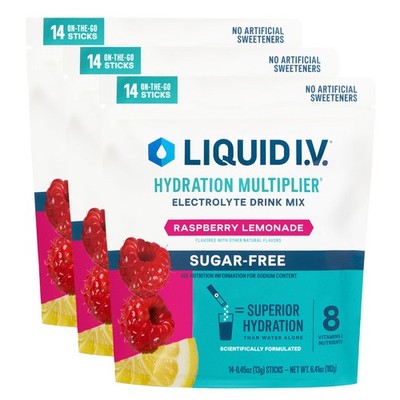 Liquid I.V.  Hydration Multiplier  Sugar-Free - Raspberry Lemonade | Electrolyte