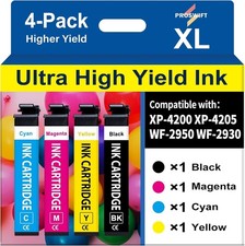4pack 232XL 232 BK/C/M/Y Toner Replacement for EPSON 232 232XL Ink Cartridges