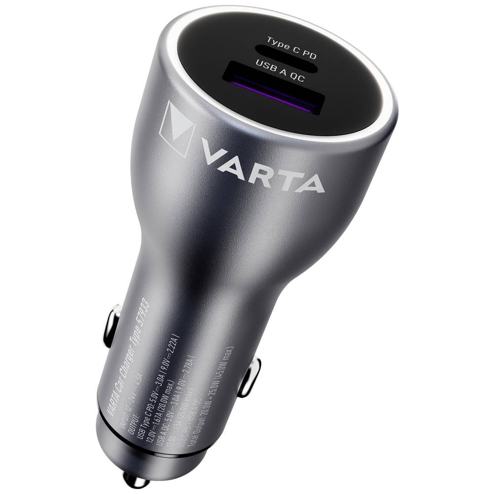 Chargeur Varta 12/24V 3A pour batterie de voiture et moto