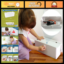 Baby Proof Power Strip Cover Box - Dual Lock Safety, Side Openings for Cords, Pr