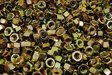 (200) 7/16-14 Grade 8 Hex Finish Nuts - Yellow Zinc Plated - Coarse Thread