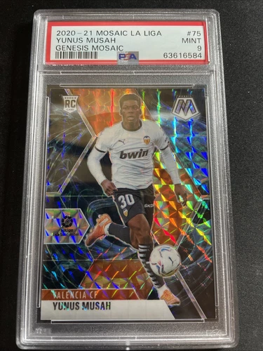 2020-21 Mosaic La Liga Yunus Musah Genesis RC PSA 9 Valencia #75