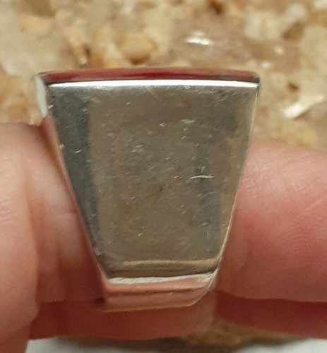 Vintage Fine Sterling Silver Red Onyx Wide Ring Size 6.25 Signed ATI - Picture 10 of 11