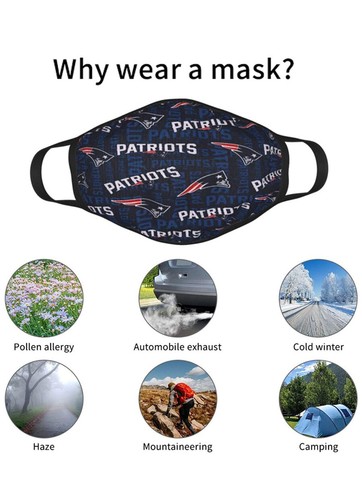 New England Patriots Mask 2 Pack NFL Face Cover Guard Football - Picture 7 of 8