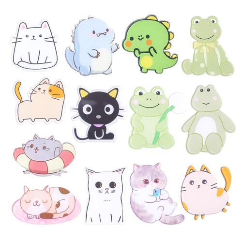 13 Pieces 13 Styles Acrylic Brooch Pins Set for Women Men Dinosaur Cat Frog Cute