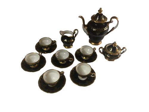 Weimar Katharina Kobaltblau/Gold Demitasse 17-teiliges Kaffeeservice/Creme/Zucker - Bild 2 von 14