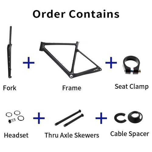 Gravel Bike Frame 700C Internal Routing Disc Brake Carbon Gravel Bike Frameset - Picture 6 of 26