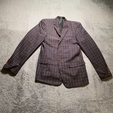 Suit Jacket Mens 46 Blue Check