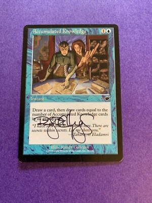 MTG Magic Accumulated Knowledge Signed Artist Proof x1 Nemesis Randy Gallegos
