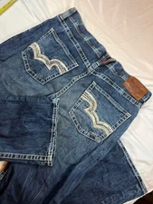 Big Star Pioneer Regular BootCut Mens Jeans Size 37x34 Blue Western Prem Denim