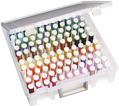 Artbin 9002AB Super Satchel Thread Box, Portable Craft & Sewing Organizer with T