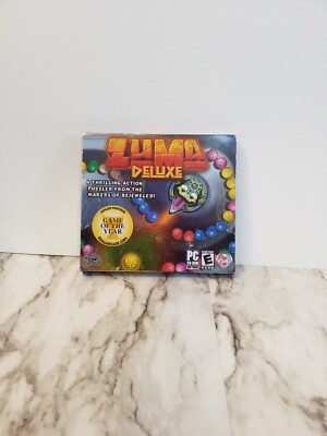 Zuma Deluxe Pop Cap Jumbo PC CD ROM Computer Video Game 2004 Action Shooting