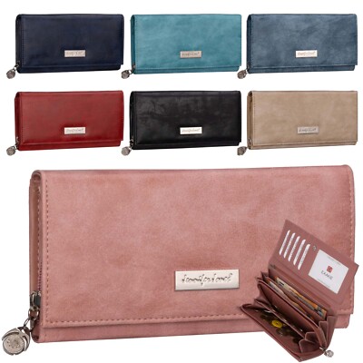 JENNIFER JONES Damen Geldbörse Geldbeutel Brieftasche Portmonee XXL Rose