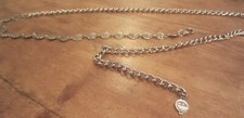 Silver Tone Coin Chain Belt Adjustable Size M fits up to 40"