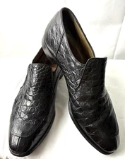 CHURCH’S MENS BLACK FULL GENUINE ALLIGATOR SKIN LOAFER SHOES SIZE 10 U.K /11 U.S