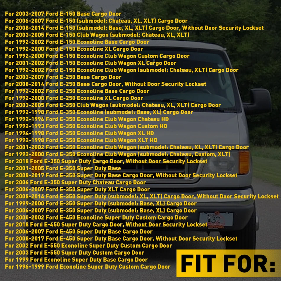 Cables de cierre de puerta para furgoneta E150 E250 E350 serie E 92-2018 lado del pasajero trasero 2X Foto 2 de 4