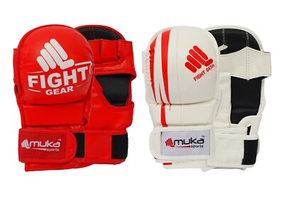 Muka MMA Protective Grappling PU Leather Gloves 7oz MuayThai Training Kickboxing