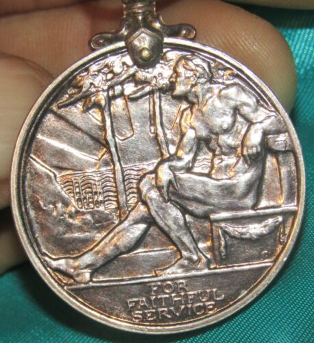 STERLING SILVER ENGLISH FAITHFUL/LONG SERVICE MEDAL! NAMED! WWI - Picture 2 of 6