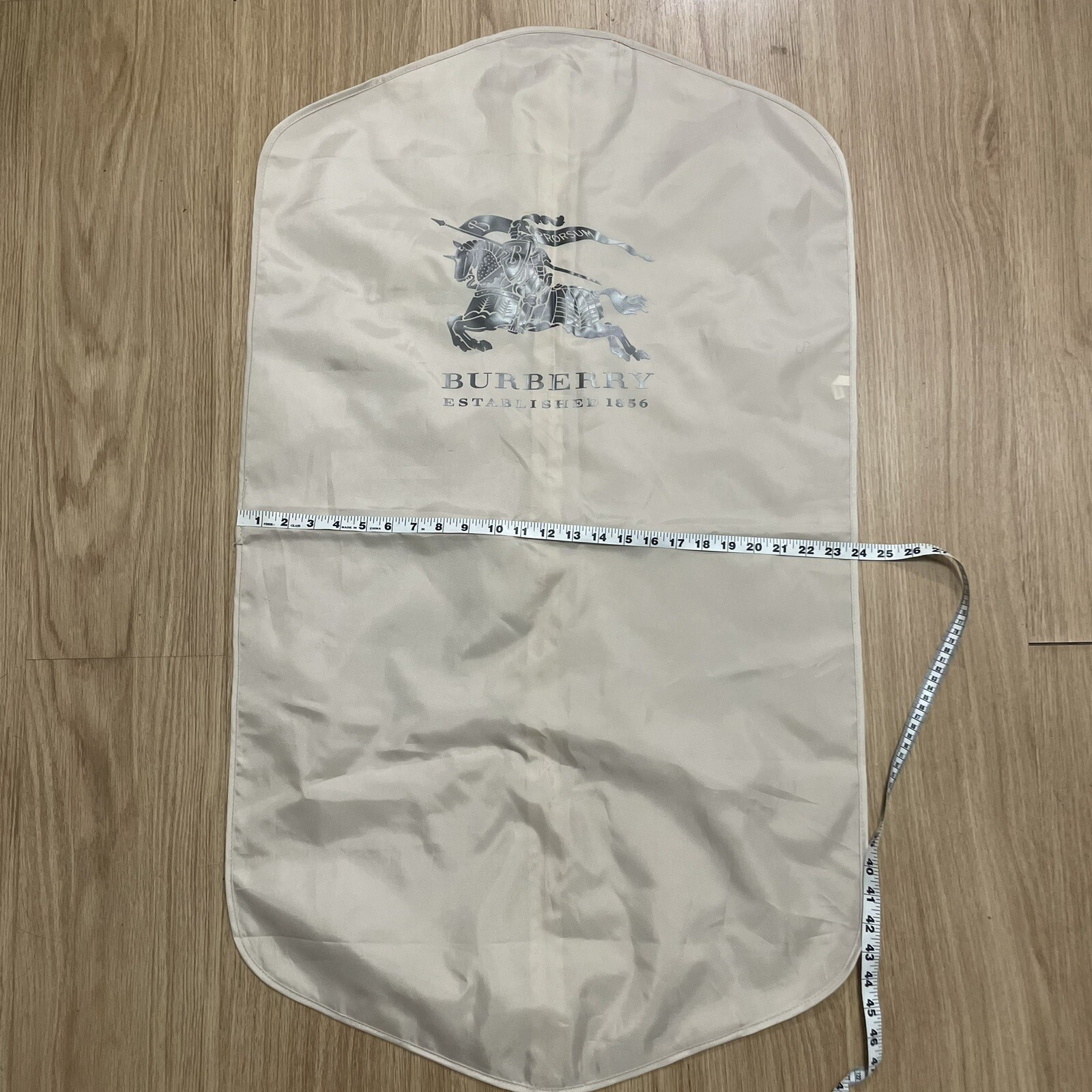 BURBERRY Authentic Garment Suit Trench Coat Dust Cover Zipper Travel Bag Silver