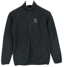 HAGLOFS Lava Sweatshirt Women's Small Zip Fly Fleece Stand Collar Black