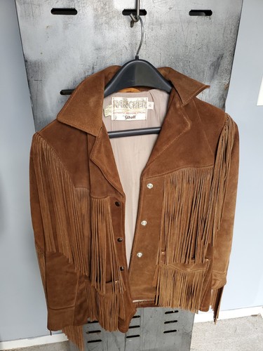 Schott RANCHER Vintage sublime leather Suede Jacket wo SZ 12 fringed made In USA - Picture 8 of 12