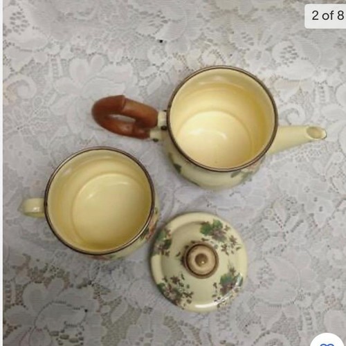 1995 Camp MacKenzie Childs Ltd., Yellow Floral Enamelware, 3pcTea Set (2Z1021) - Picture 2 of 8