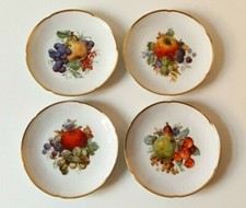 4 Schöne alte Porzellan Teller "Obstmotiv" Goldrand Johann Haviland / G. Emmrich