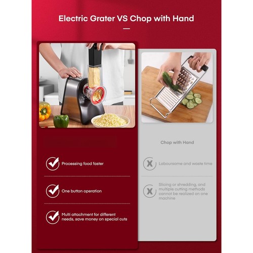 Electric cheese grater 150w electric grater for fruits and vegetables - Picture 2 of 5