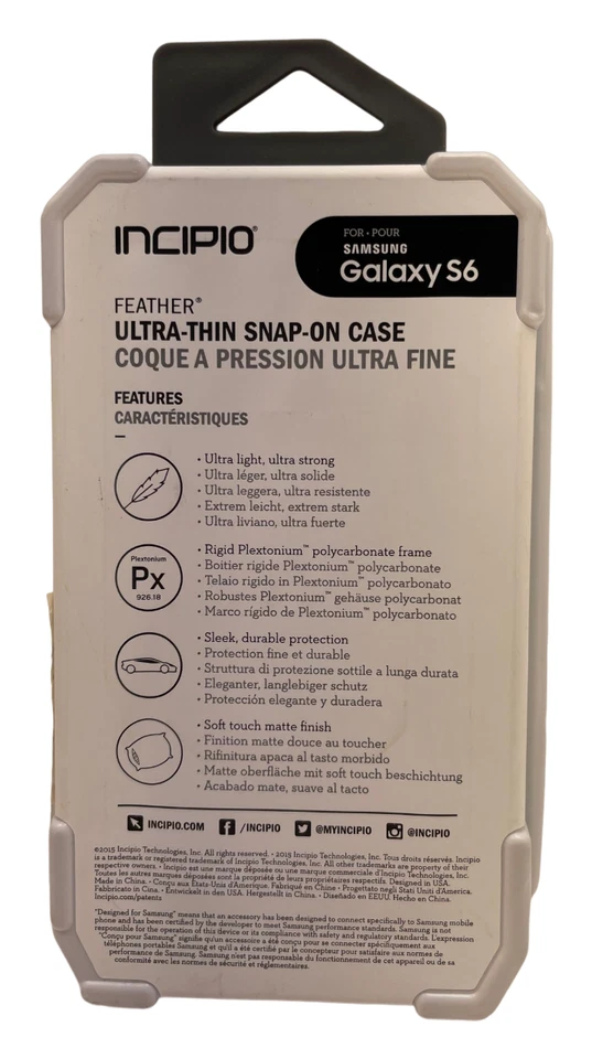 Funda ultrafina pluma Incipio a presión para Samsung Galaxy S6, periwinkle Foto 3 de 4