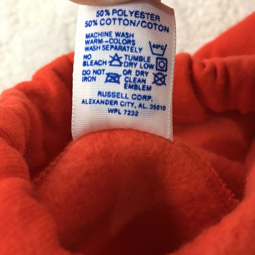 Vintage Russell Athletic Kids Sweatpants Boys Medium Orange Jogger USA Made 90s - Picture 3 of 11