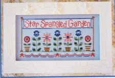 Cross Stitch Embroidery Heirloom PRIMITIVE Sampler Red White Blue USA Flowers