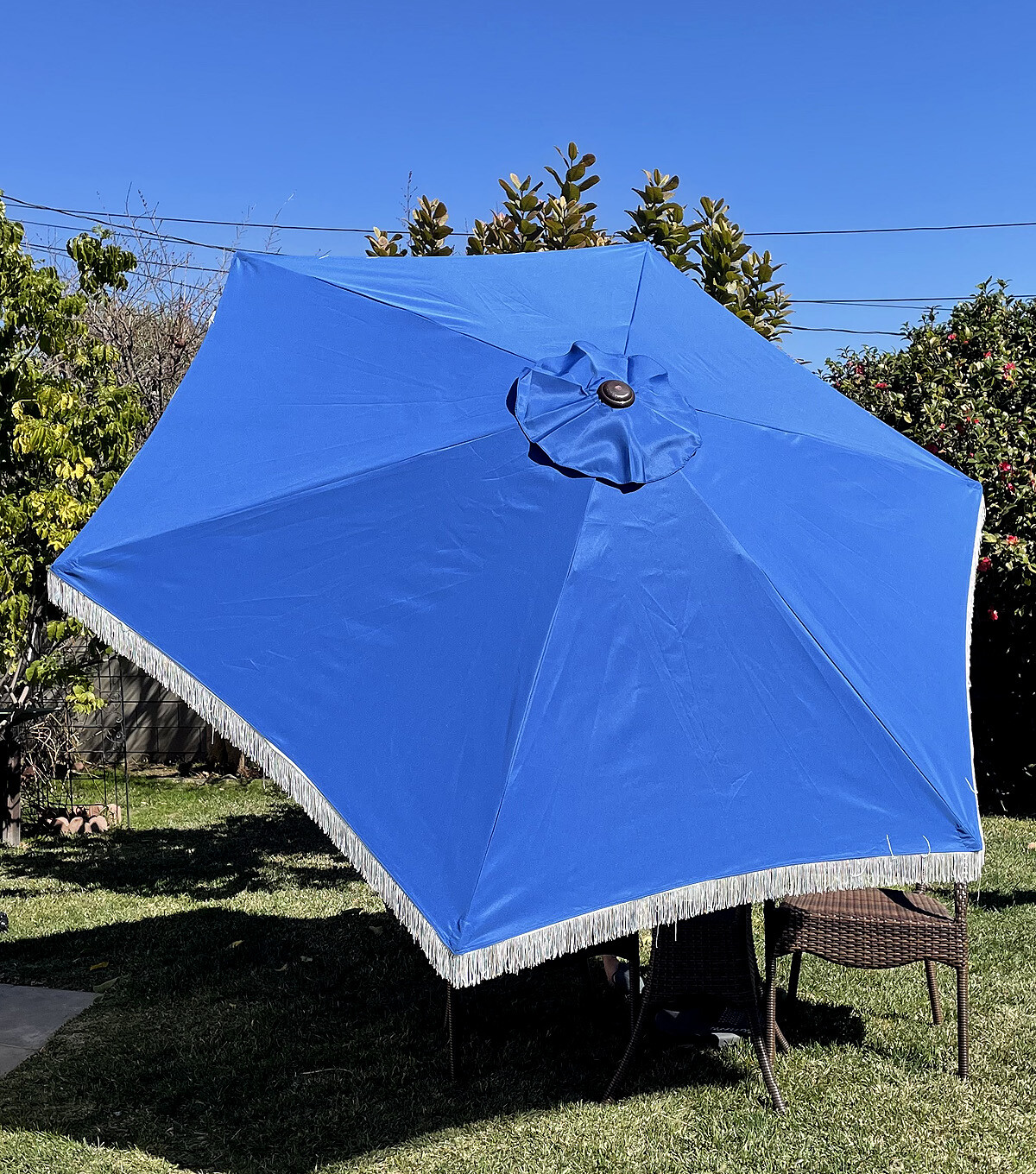 BELLRINO Replacement Tassel Edge Royal Blue  Umbrella Canopy for 9FT 6RIBS