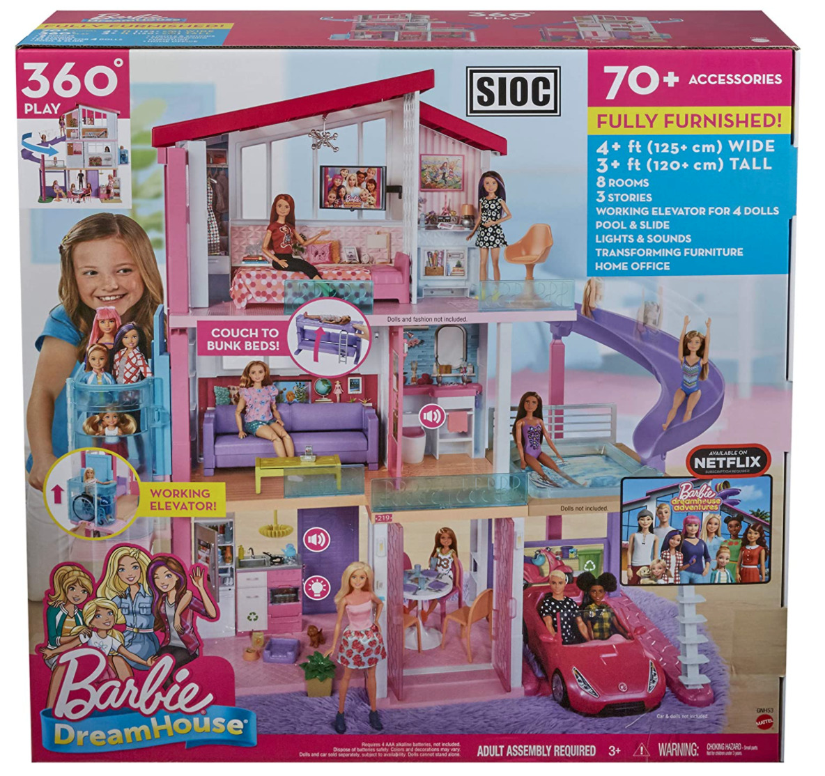 Barbie Dream House Girls Kids Play Mansion Pretend Dollhouse With Furniture