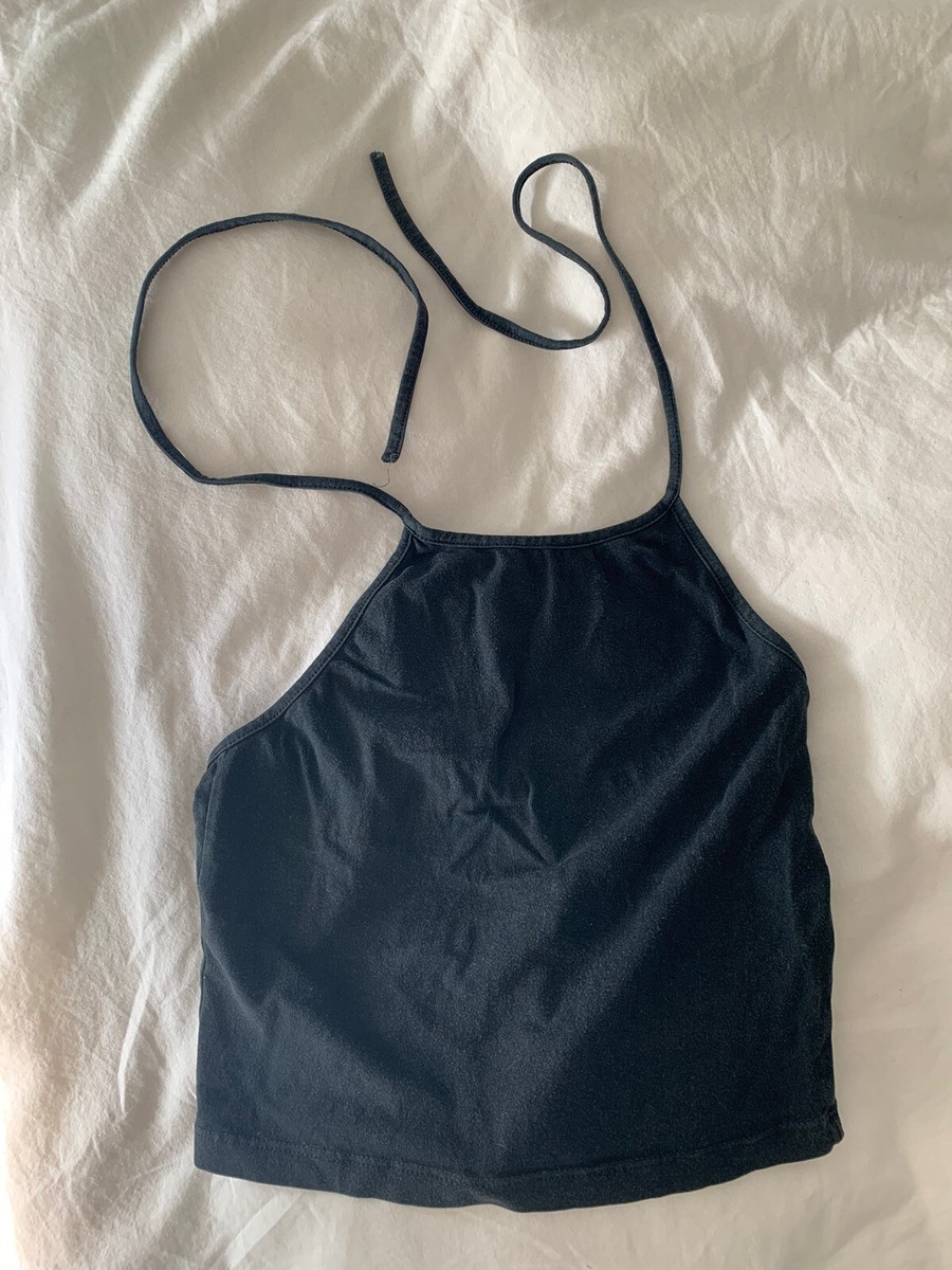 brandy melville black halter top